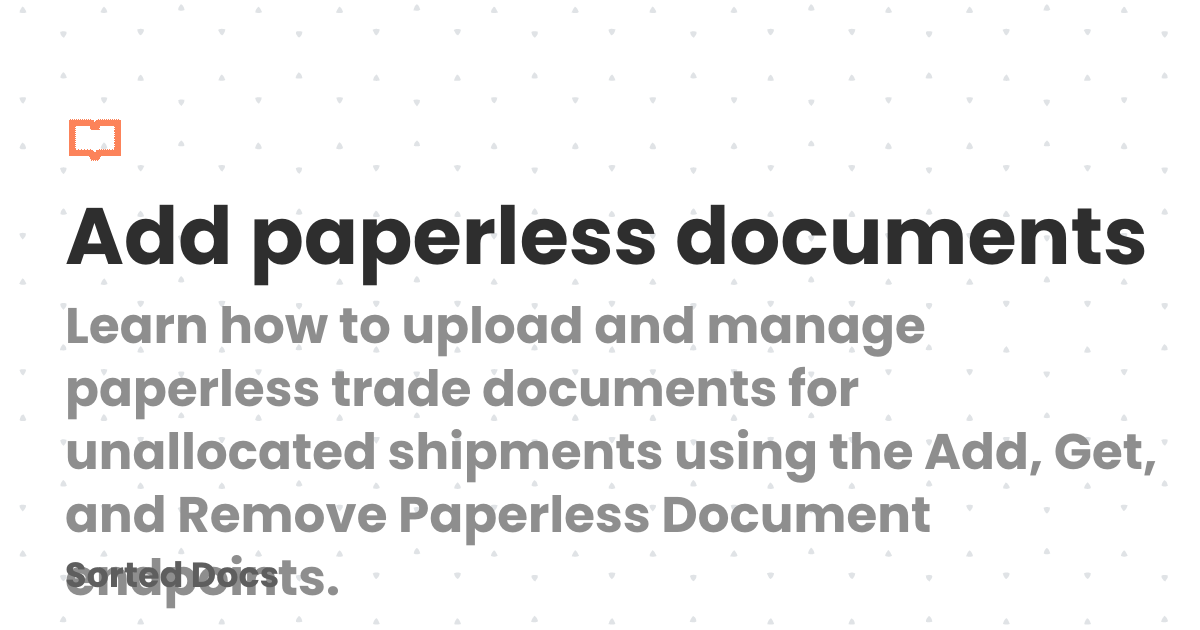 Add paperless documents | Sorted Docs